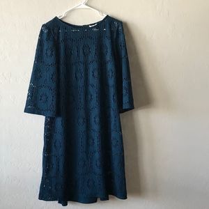 Chico's Teal Lace Midi Dress